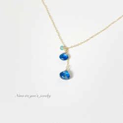 ＊1点もの＊14kgf kyanite × topaz necklace 8枚目の画像