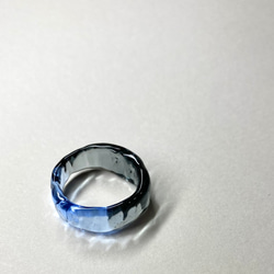 ガラスリング　〜 plat 〜　グレー　パープル　ブルー　ピンク　イエロー　5号 〜 18号　送料無料　ガラス　指輪 2枚目の画像