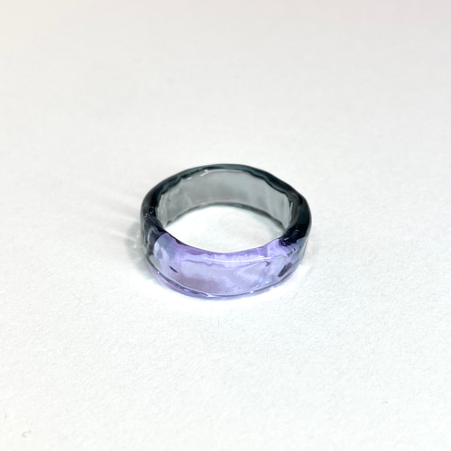 ガラスリング 〜 plat 〜 5号 〜 22号 グレー パープル ブルー ピンク