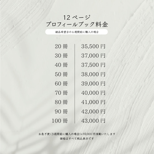 プロフ必読ページ　12個 12ページ プロフィールブック/ プレミアムプラン/選べるデザイン