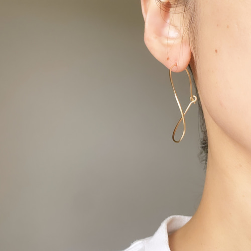 14kgf Cross hoop ニュアンス フープ ピアス ピアス（フープ） f