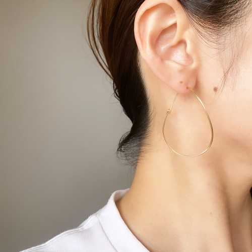 14kgf Cross hoop ニュアンス フープ ピアス ピアス（フープ） f