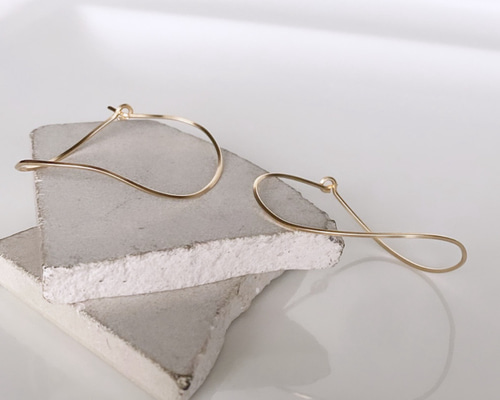 14kgf Cross hoop ニュアンス フープ ピアス ピアス（フープ） f