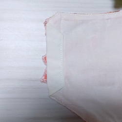 【送料込み】  レースマスク No.146 コーラルピンクレース   花柄刺繍  肌に優しい 4枚目の画像