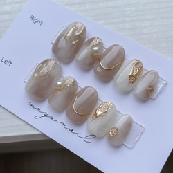 グレージュ♡シンプルニュアンスネイルチップ /ブライダルネイル