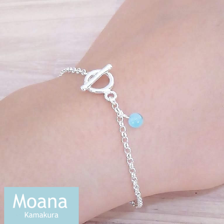 シンプルボールブレスレット　Crystal Baby Blue