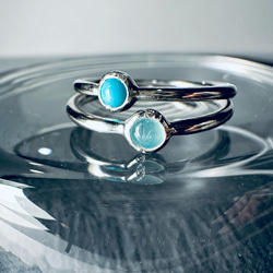 ターコイズとグランディディエライトのひとつぶリング《晴れやかブルー》 1枚目の画像