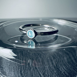 ターコイズとグランディディエライトのひとつぶリング《晴れやかブルー》 2枚目の画像