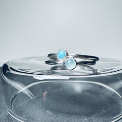 ターコイズとグランディディエライトのひとつぶリング《晴れやかブルー》 8枚目の画像
