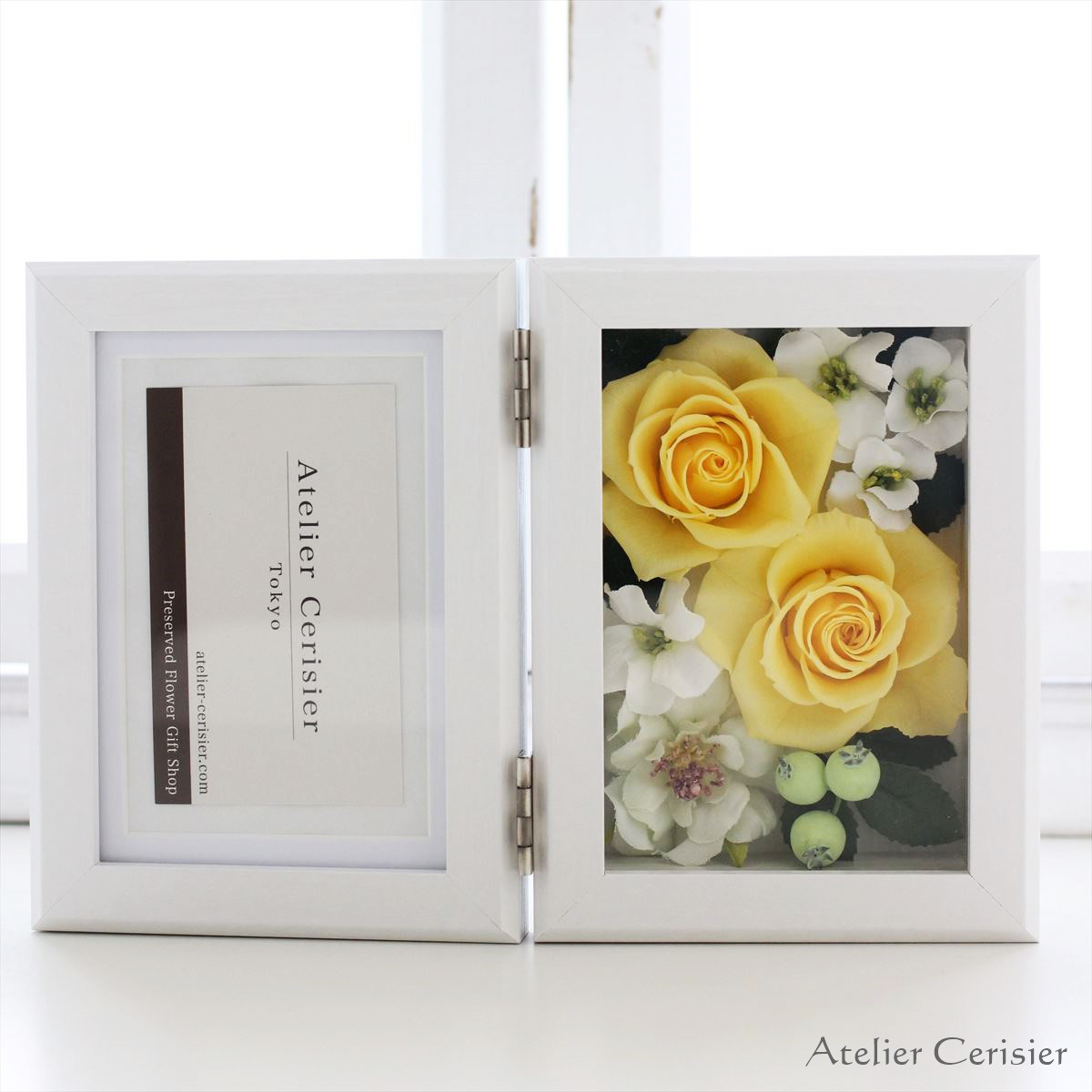 フォトフレーム＜タンドレス SSサイズ ＞イエロー プリザーブドフラワー 写真立て【お祝い】