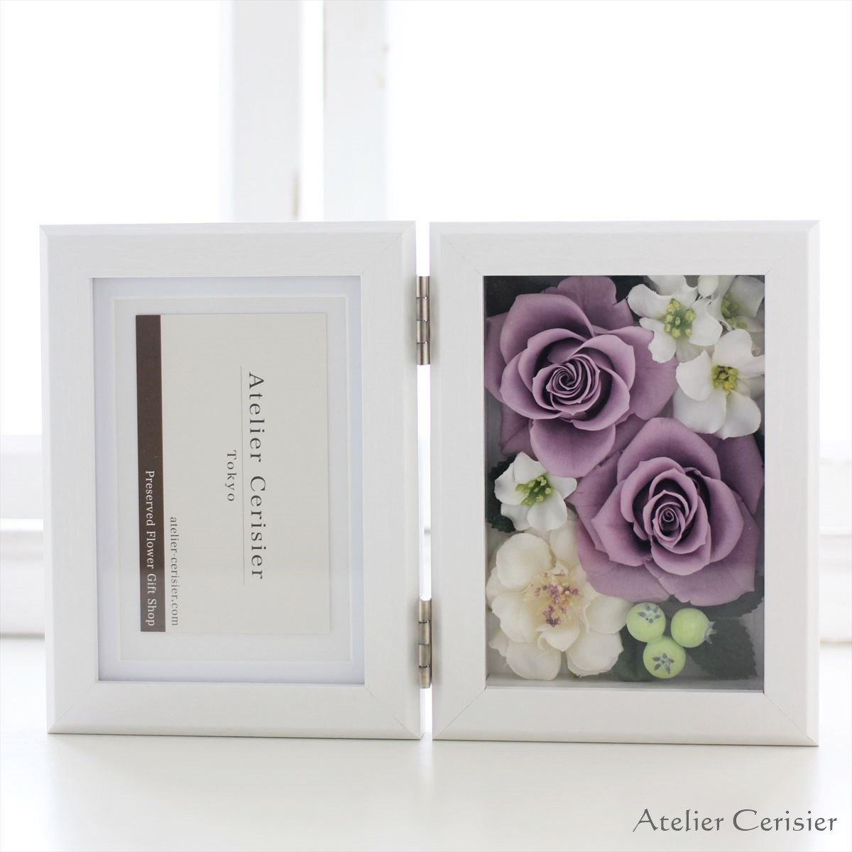 フォトフレーム＜タンドレス SSサイズ ＞薄紫色 プリザーブドフラワー 写真立て【お祝い】