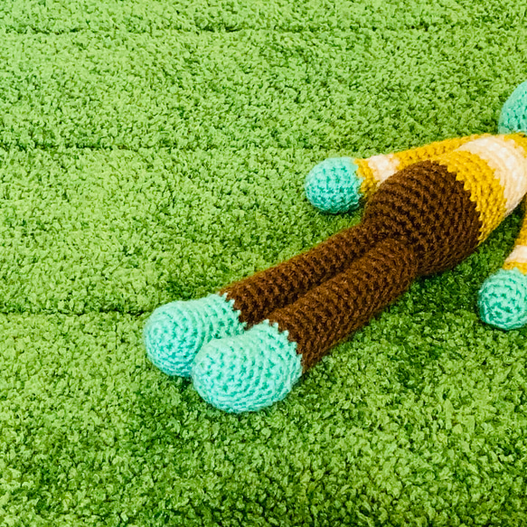 苔田かえる作‼️居眠りカエルのあみぐるみ(秋カラー) 3枚目の画像