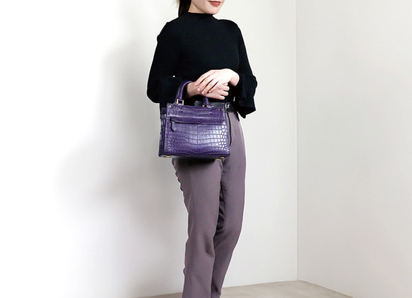 【最高級】Costoroma クロコ革ツートンハンドバッグ センター取り HCP社 最高品質 