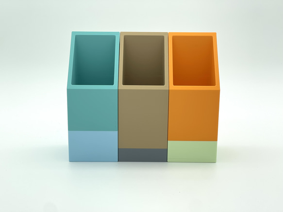 Two tone box　ツートーンボックス　ティール×水色 3枚目の画像