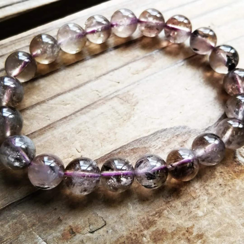 高品質　カナダ産　いちご型　オーラライト23ブレスレット　10 ブレス オーラライト23 高品質 丸 約12mm カナダ産 復活と再生