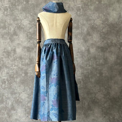 着物リメイクギャザースカート & スヌード〜四季で心地良い上質大島紬素材〜kimono remake skirt 3枚目の画像