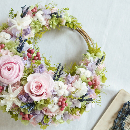 もこもこ✳︎たっぷりかすみ草のフラワーリース もこもこ✳︎たっぷりかすみ草のフラワーリースの通販 by LOUIS