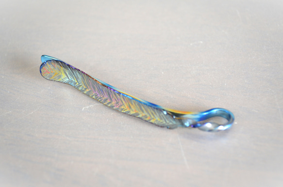 Titanium hairpin・飾り羽のチタンヘアピン６９mm 4枚目の画像
