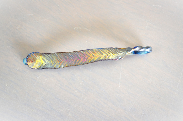 Titanium hairpin・飾り羽のチタンヘアピン６９mm 1枚目の画像