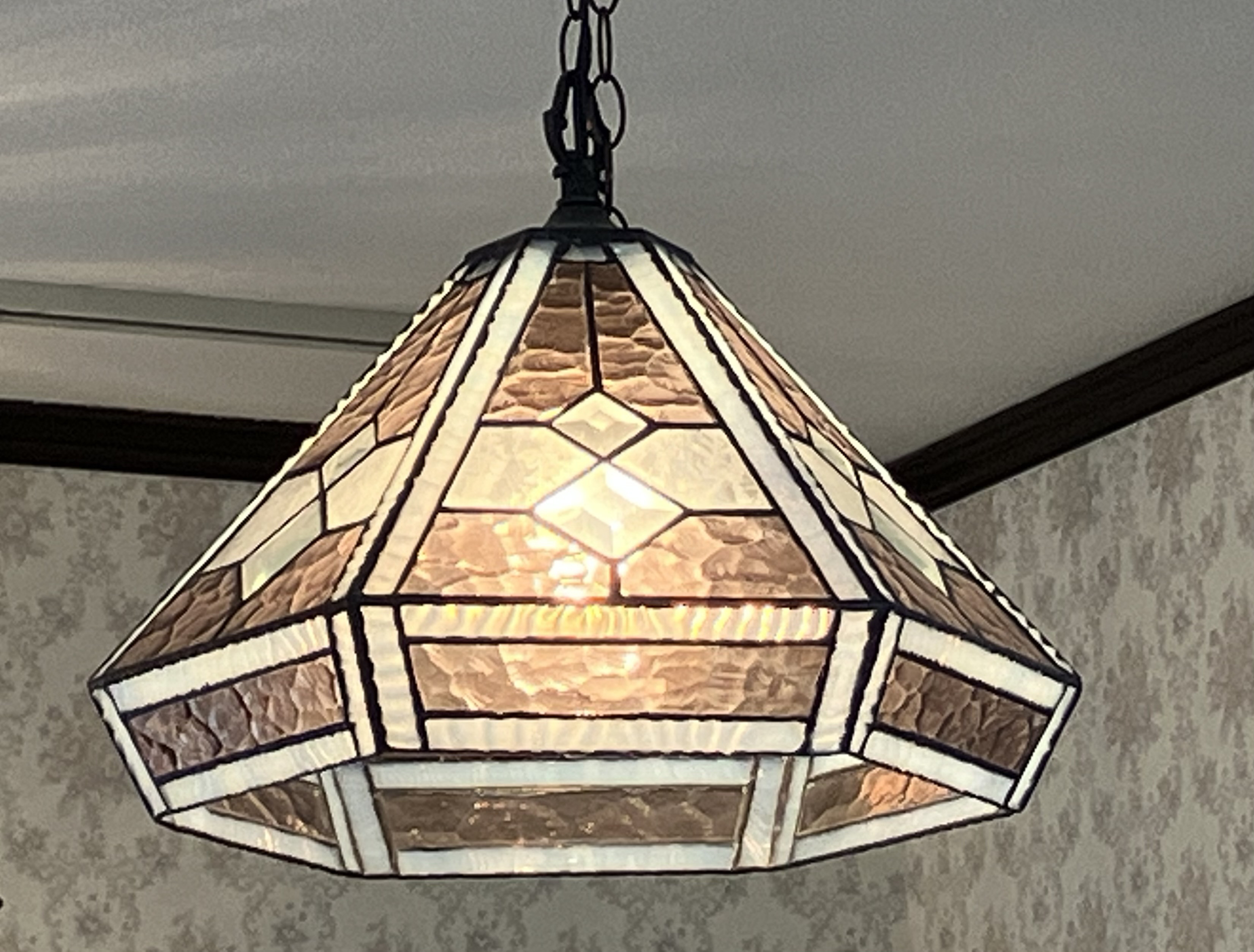 ステンドグラス☆ペンダントライト(パープル系)