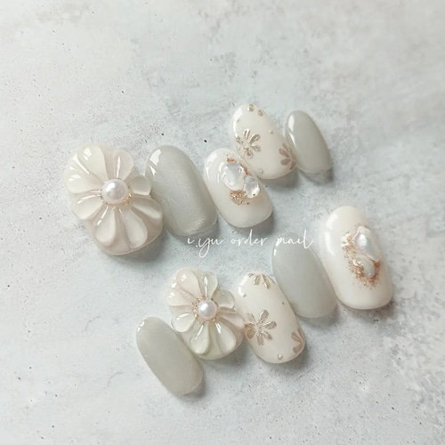 ネイルチップ No.69 サイズオーダー ニュアンス ぷっくり
