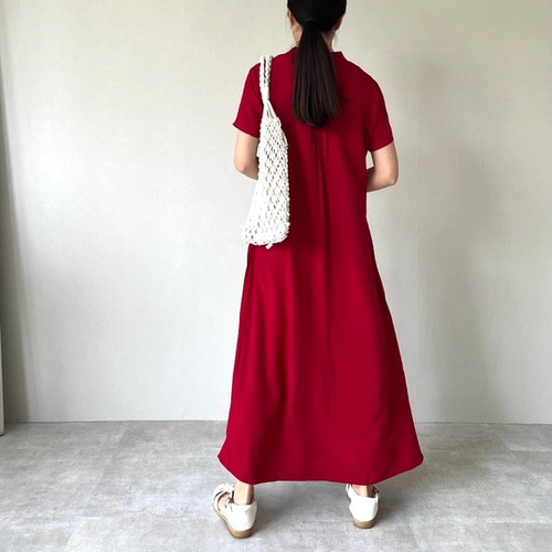 送料0.テロンと1枚で着れる 冷感夏生地の半袖ワンピース 細見え