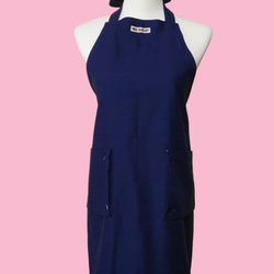 【選べる9色】URUベーシックエプロン｜首掛けタイプ（ネック）｜綿100%・フリーサイズ・ポケット付き 1枚目の画像