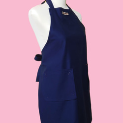 【選べる9色】URUベーシックエプロン｜首掛けタイプ（ネック）｜綿100%・フリーサイズ・ポケット付き 2枚目の画像