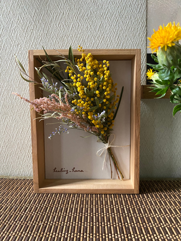パネルに季節のお花を添えて*° ミモザ ドライフラワー 母の日 母の日のプレゼント 7枚目の画像