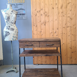 アイアン家具　シューズラック　シェルフ   男前　無骨　カフェ　オーダーメイド アイアン家具 アイアンウッドラック オーダーメイド 無骨 男前