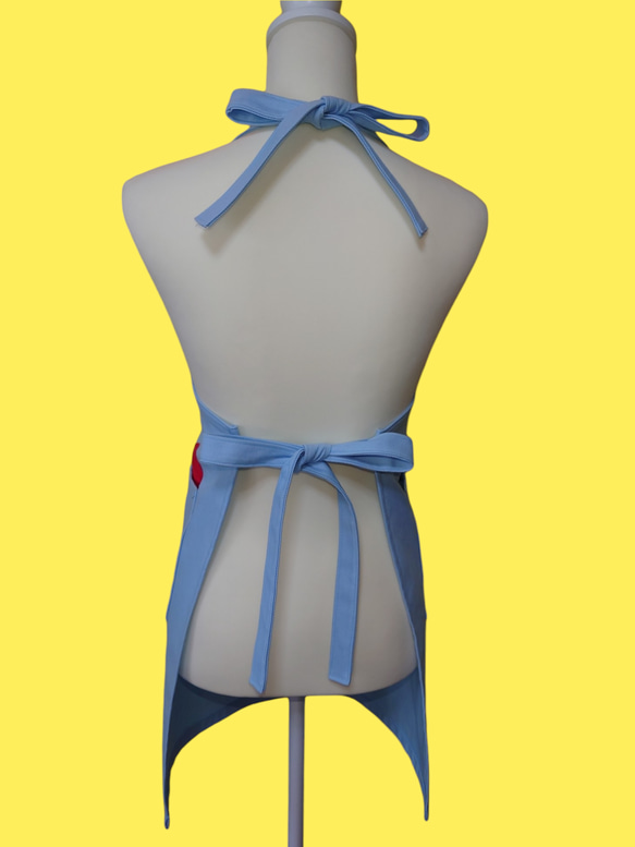 【選べる9色】風船のアップリケエプロン｜大きめポケット付き｜丈夫な綿素材｜ギフトにもおすすめ 4枚目の画像