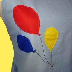 【選べる9色】風船のアップリケエプロン｜大きめポケット付き｜丈夫な綿素材｜ギフトにもおすすめ 6枚目の画像