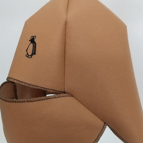 サウナハット・フェイスガード】コーヒー豆ペンギンのサウナハット