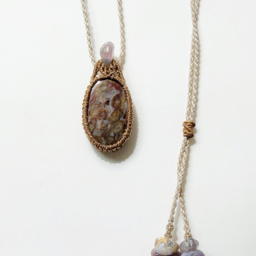 パームルート　マクラメ　ネックレス マクラメ編みネックレス・パームルート ペンダントトップ