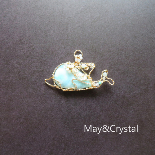 本日価格　ラリマー　イルカ　ペンダントトップ ラリマーのイルカペンダント ペンダントトップ May&Crystal 通販