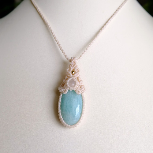 アマゾナイト（ロシア産）・ムーンストーン（スリランカ産）マクラメ