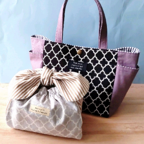 リボン柄保冷保温カバーセット