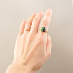 【アートなトルマリン A 】天然石 大粒 SILVER925 指輪 リング フリーサイズあり 青 緑 赤 3枚目の画像