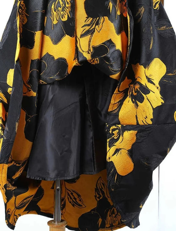 スカート 黒 花柄 ハイウエスト ジャカード 気質 ファッション 新しい 春 秋 [0004] 6枚目の画像