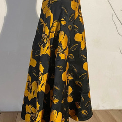 スカート 黒 花柄 ハイウエスト ジャカード 気質 ファッション 新しい 春 秋 [0004] 8枚目の画像