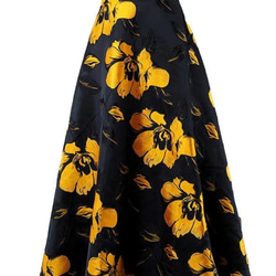 スカート 黒 花柄 ハイウエスト ジャカード 気質 ファッション 新しい 春 秋 [0004] 2枚目の画像