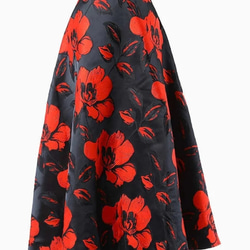 スカート 黒 花柄 ハイウエスト ジャカード 気質 ファッション 新しい 春 秋 [0004] 4枚目の画像