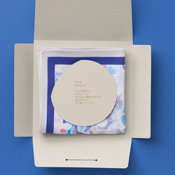スクエアクロス〝星月夜〟/ギフトパッケージ＋ポストカード（45cmハンカチ ミニスカーフ バンダナ） 10枚目の画像