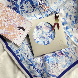 スクエアクロス〝星月夜〟/ギフト紙パッケージ付き （45cmハンカチ