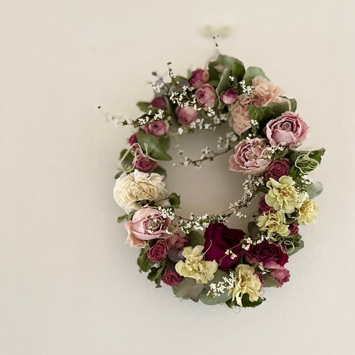 春の花　オーバルリース 春の花オーバルリース