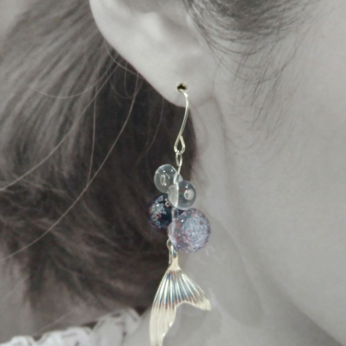 【1193】小さな海と巻き貝のピアス／イヤリング 2d53198f6f1f950750900802833f58