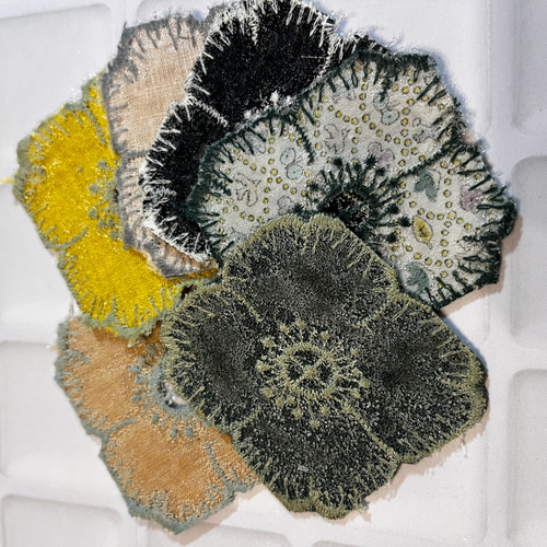 ミナペルホネン anemone アイロン接着 ワッペン アップリケ 6枚セット