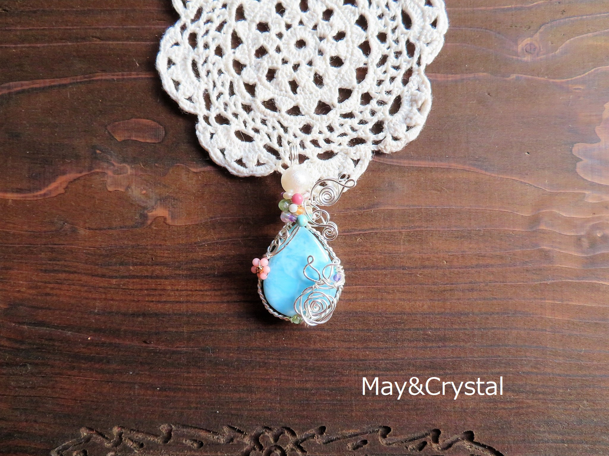 ラリマーのフェアリーペンダント