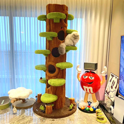【木にのる】多頭飼いキャットタワー　猫用クライミングフレーム　多猫世帯 据え置き型キャットタワー（オーダーメイド） 4枚目の画像