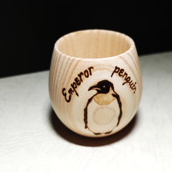 ヒノキが香る木製カップ　コウテイペンギン【再販可】 5枚目の画像